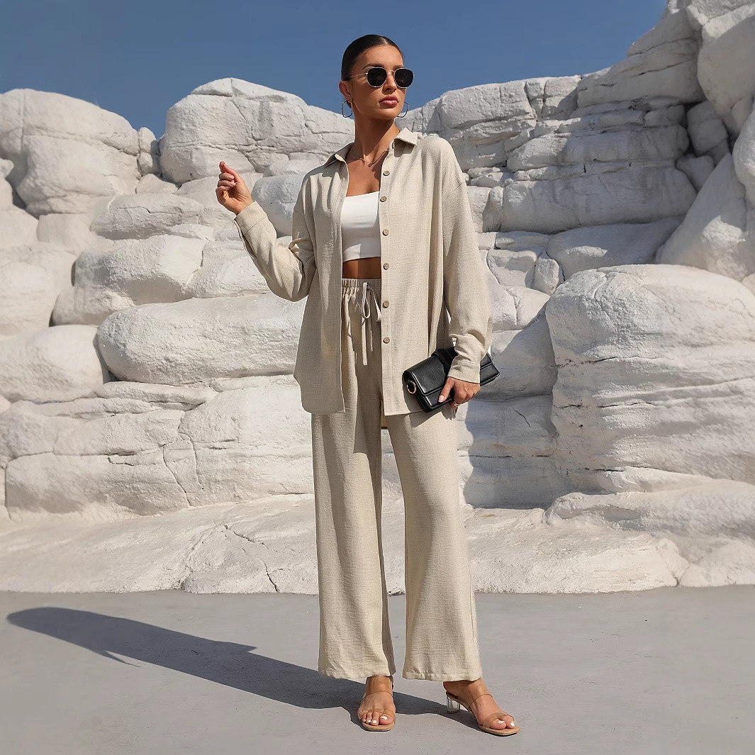 This is a versatile and stylish autumn collection of large-sized women's long-sleeved cardigan in a casual solid color full figure