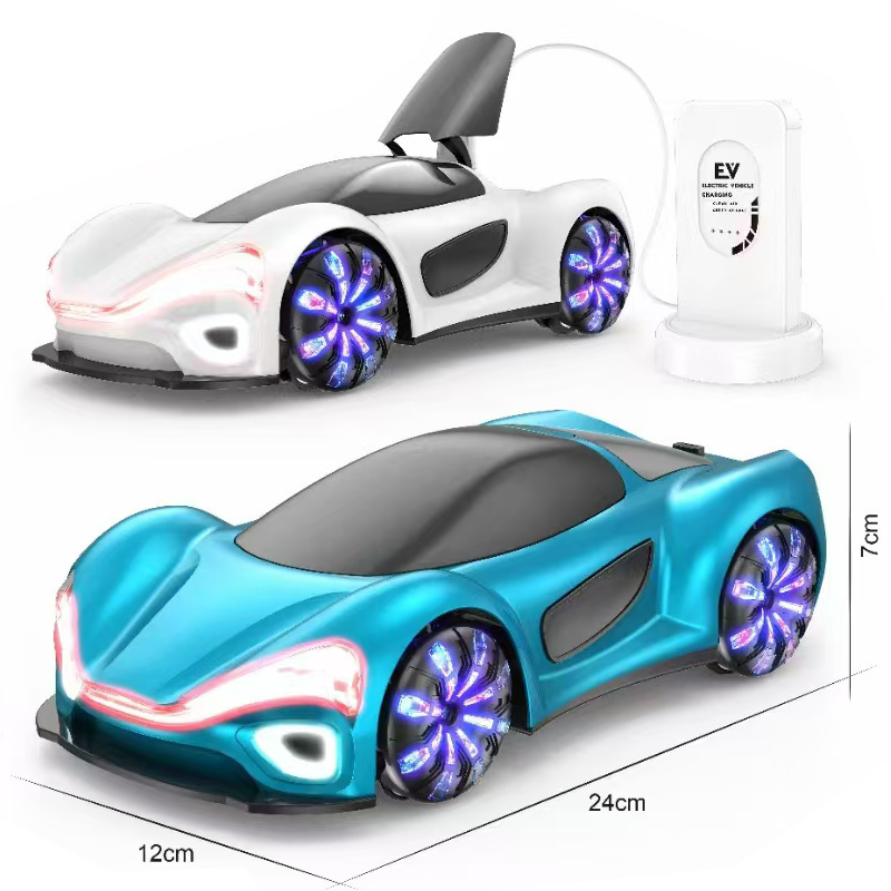 New energy concept rc drift remote control car, gesture-sensing electric flowing light concept stunt car, long-range charging pile Item Picture