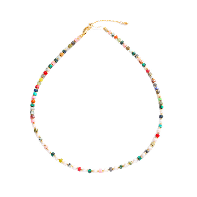Nasha Meillard Natural Stone beaded Necklace for women, non-fading, niche and versatile necklace, sweet, cool and spicy girl style Item Picture