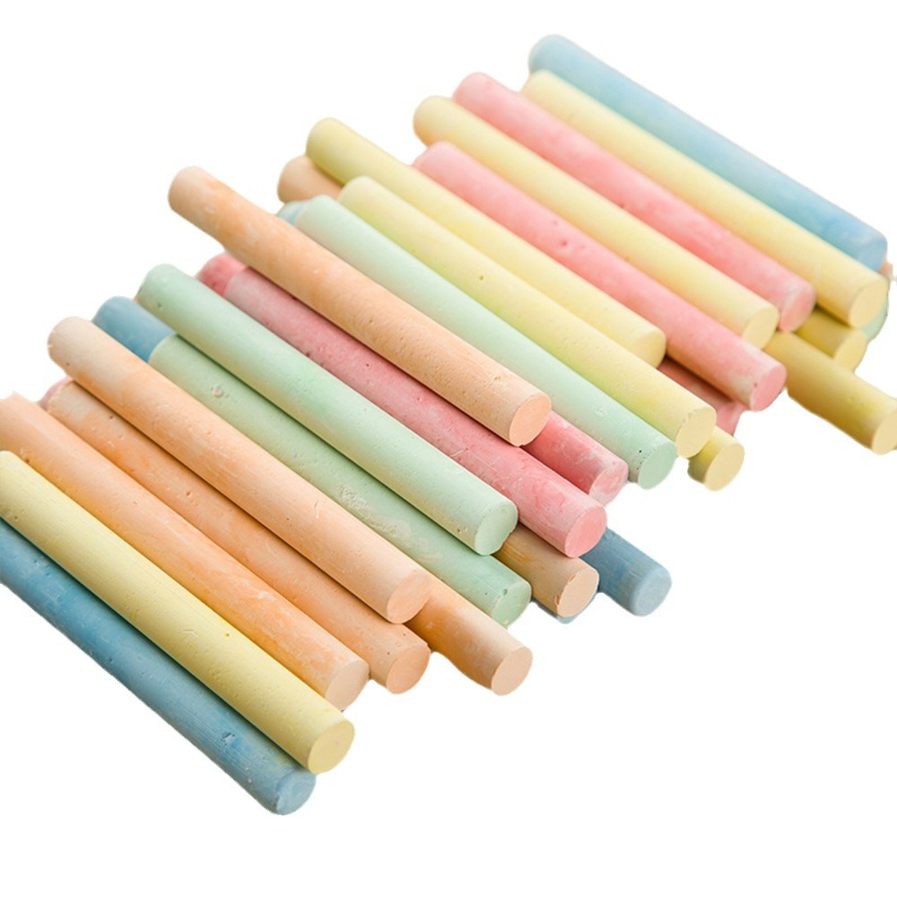 100 pieces of colored dust-free chalk, teachers' writing tools, white chalk, black and green board accessories, office and teaching supplies Item Picture