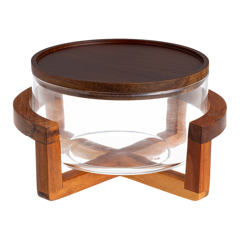 Simple Japanese-style glass fruit plate, vegetable salad buffet, cold dish storage, home snacks, candies, dried fruit plate display Item Picture