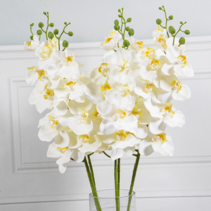 Simulated Phalaenopsis wool fabric, 9-head large Phalaenopsis export, Phalaenopsis fake flower wholesale, hand feel phalaenopsis orchid Specification image