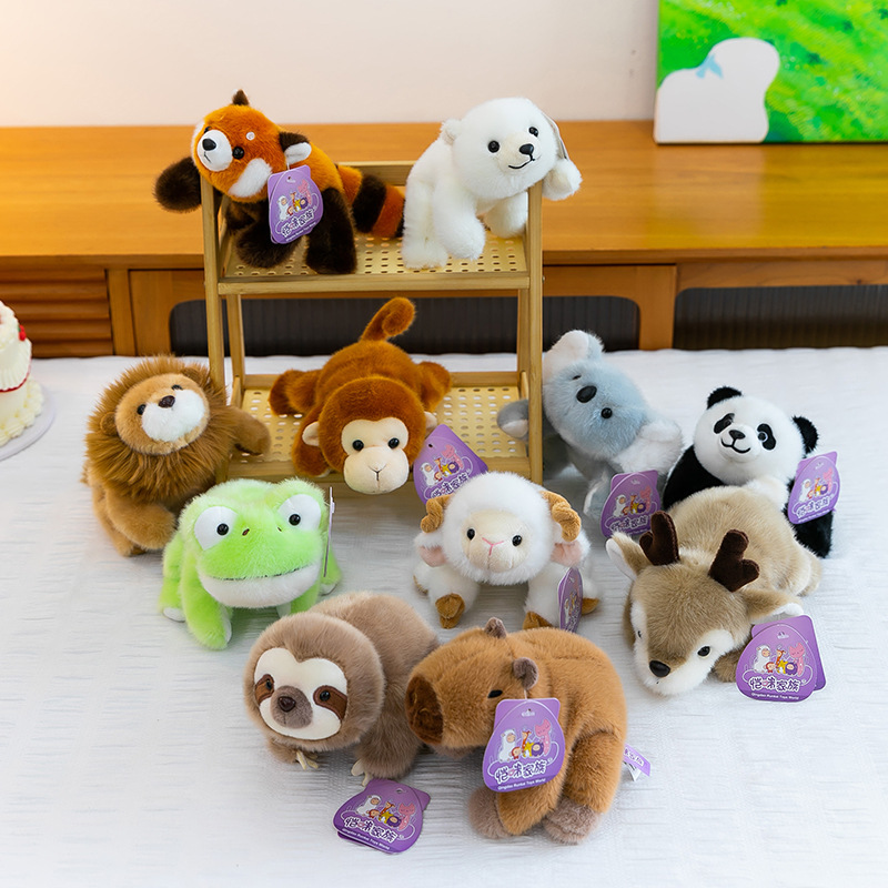 Cartoon three-pose panda palm treasure, sloth plush toy, Aries learning pair, wedding scattering, cross-border monkey wholesale Application Scenario