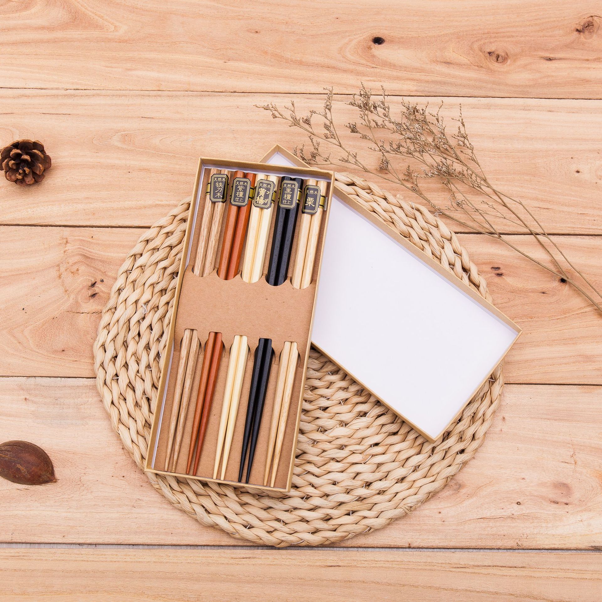 Wooden chopsticks, Japanese chopsticks, five-wood chopsticks