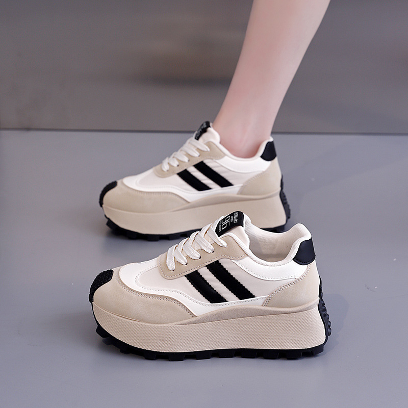 Thick-soled white sneakers for women's spring 2025 new style bestsellers, versatile Korean-style sneakers HL-871-1 details Picture