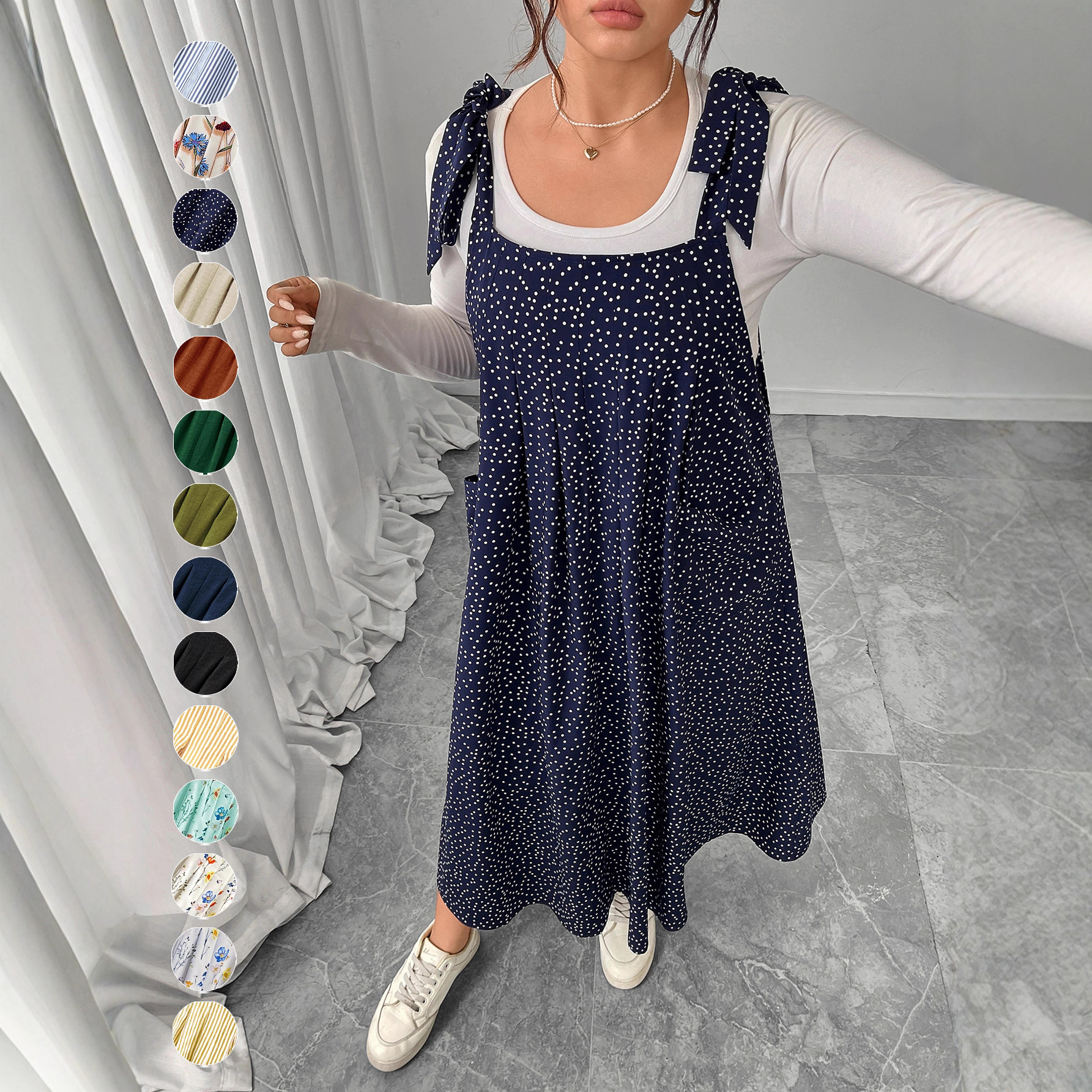 Aliexpress and Amazon are in stock for the new summer style of women's plus-size, chubby girls. Fashionable solid-color halter jumpsuit for women full figure