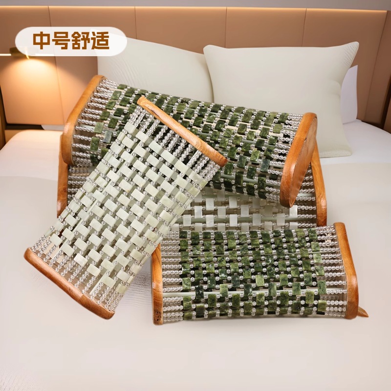 天然玉石枕头岫玉汗蒸保健夏凉透气降温冰凉玉片枕空心颈椎枕产品图