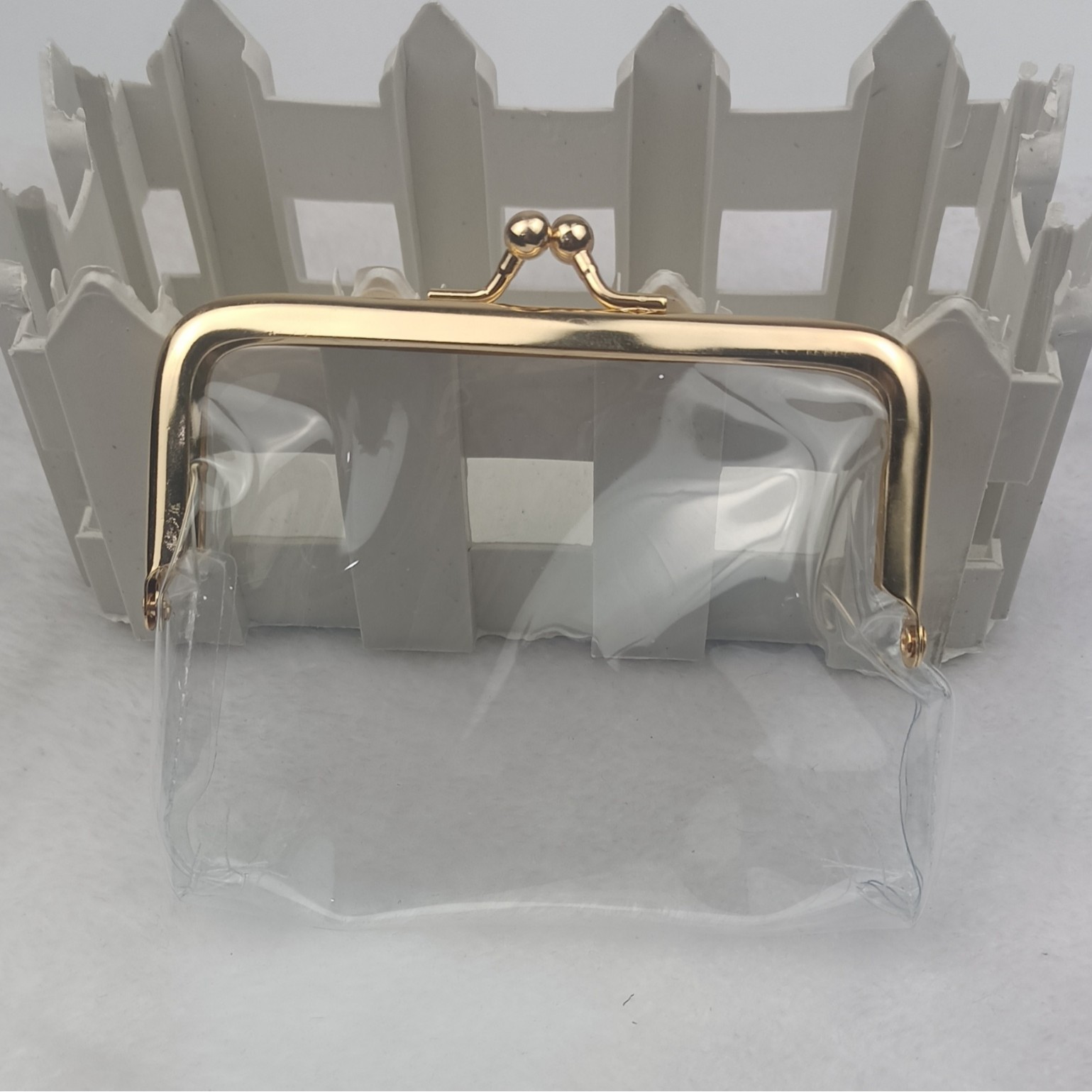 4寸透明零钱包  环保金色扣银行卡钥匙包 小礼品口红收纳包