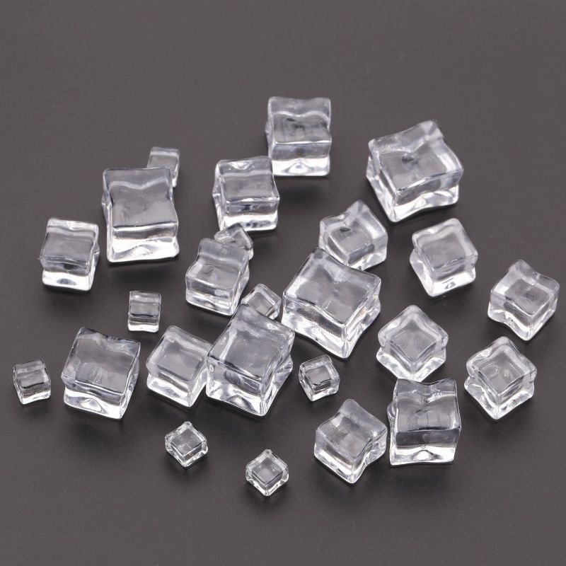 Transparent simulated square ice cubes, photography props, fake ice cubes, acrylic blocks, bar and home decoration items Item Picture