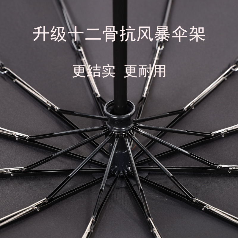 Folding 12-bone fully automatic umbrella for men, large size, double for women, suitable for both sunny and rainy days, sunshade, sun protection and UV protection Specification image