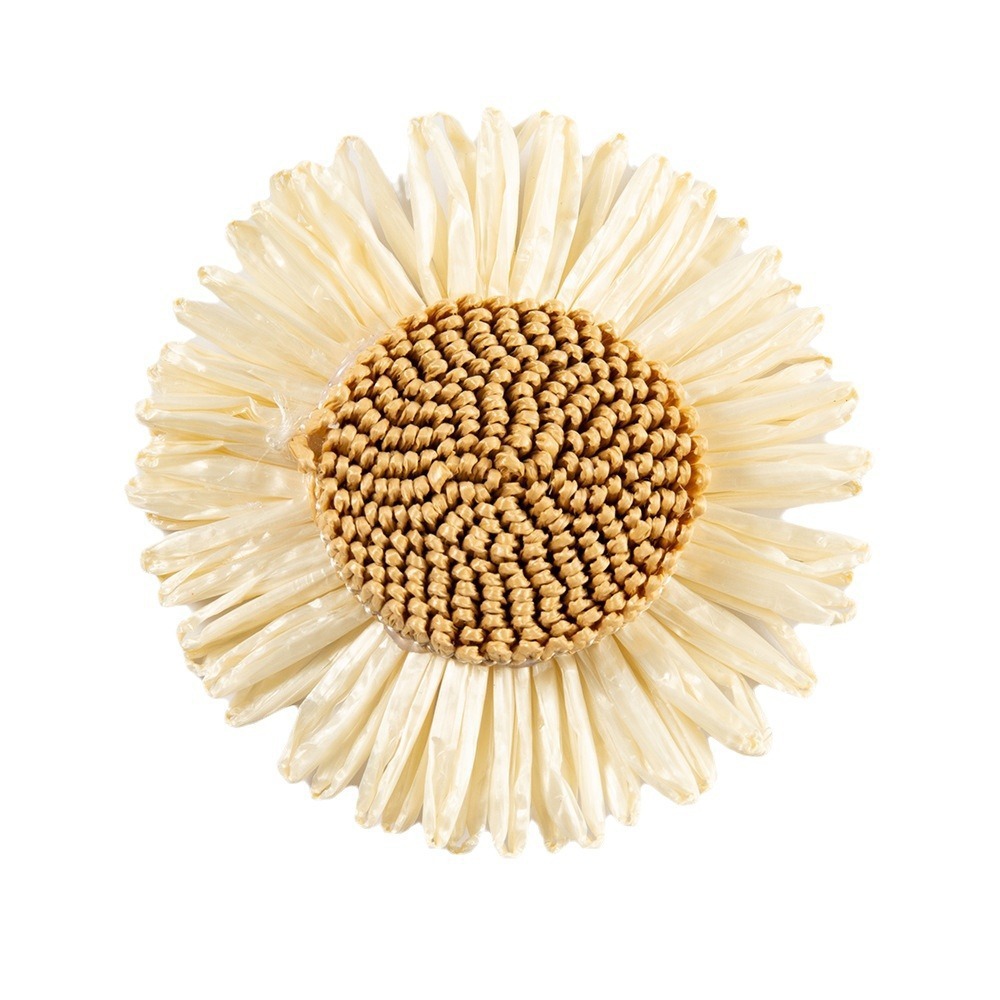 太阳花PP草小雏菊8CM服装包包鞋帽饰品配饰手工DIY现货厂家直销白底实物图