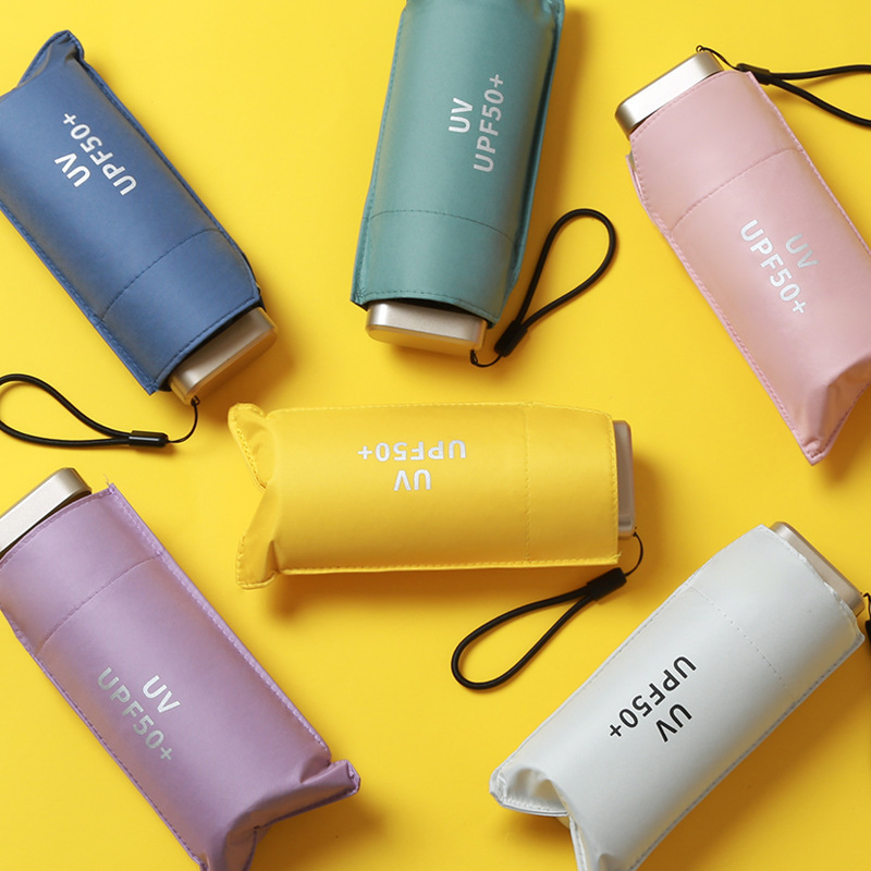 Mini capsule umbrella, portable sunshade umbrella, black rubber sun protection umbrella, thickened umbrella wholesale, logo printing available details Picture