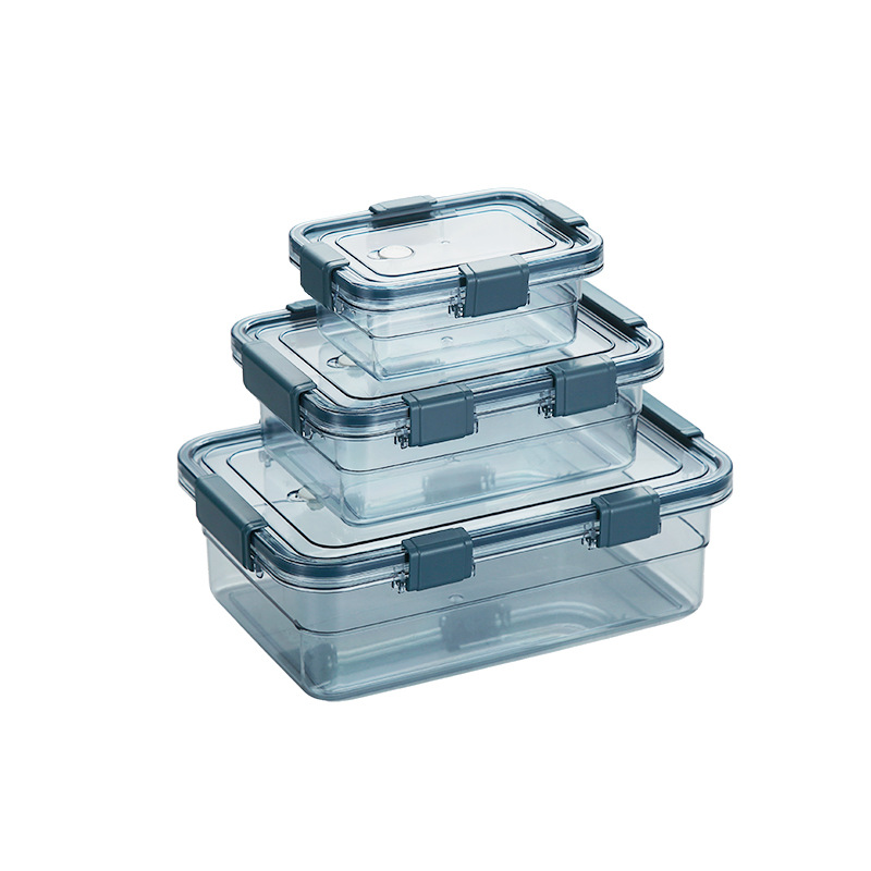 Blue-framed transparent compartments PVC vacuum-formed cylindrical storage and preservation box Item Picture