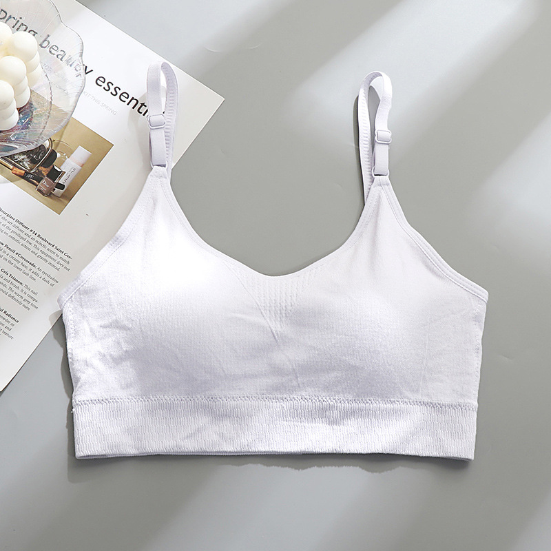Vest-style underwear for girls, junior high school students, senior high school students, girls in their growth period, steel-ribbed fixed cup strapless bra, summer Application Scenario
