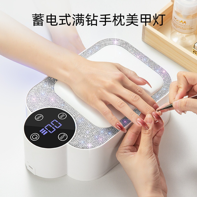 蓄电手枕美甲灯光疗机无线速干LED烤灯紫外线灯UV指甲烘干器照灯