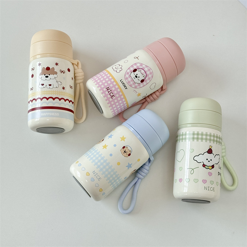 310ml可爱卡通小容量保温水杯办公室户外便携提绳保温杯女高颜值细节图