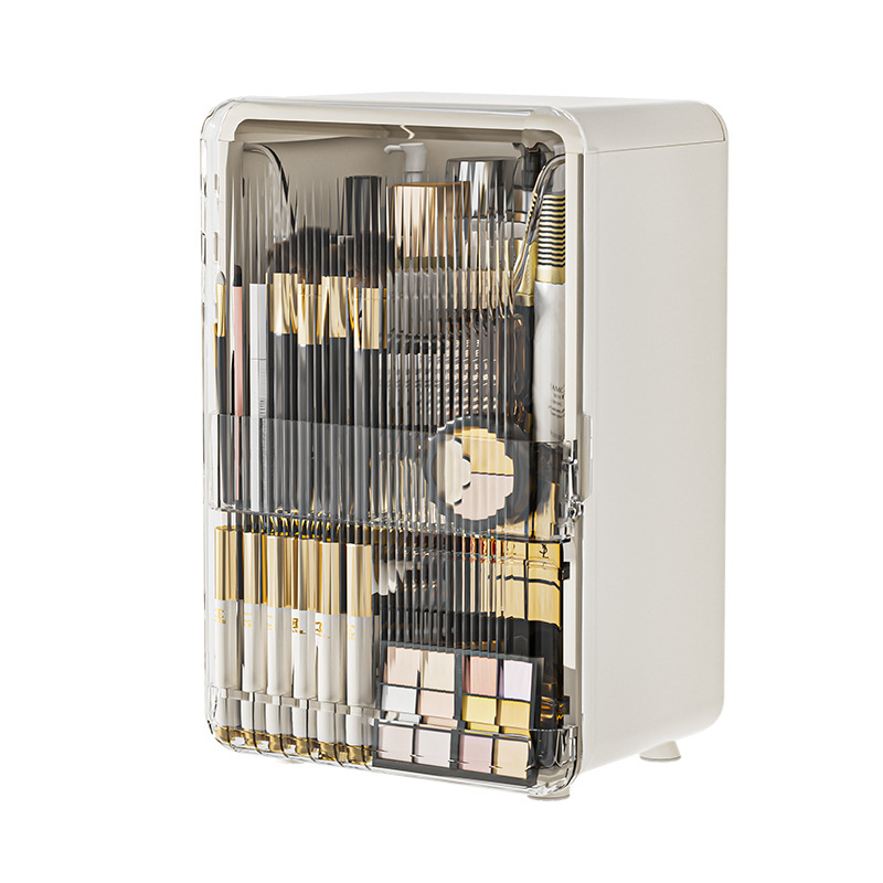 Light luxury large-capacity skin care product storage cabinet, desktop lipstick box storage box, dressing table dust-proof cosmetics storage box Item Picture
