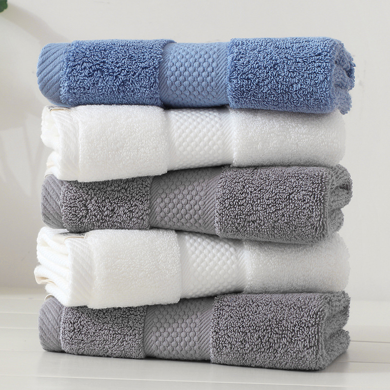 Face towel, pure cotton, adult face wash and bath, household all-cotton face towel, soft and absorbent, wholesale embroidered logo details Picture