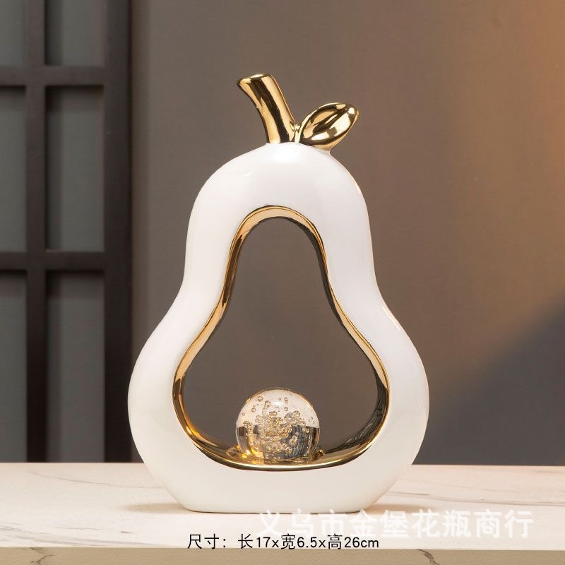Luz de lujo negro plata calado manzana cerámica con burbujas bola de cristal sala de estar tv gabinete ping an fruit homewear Specification image