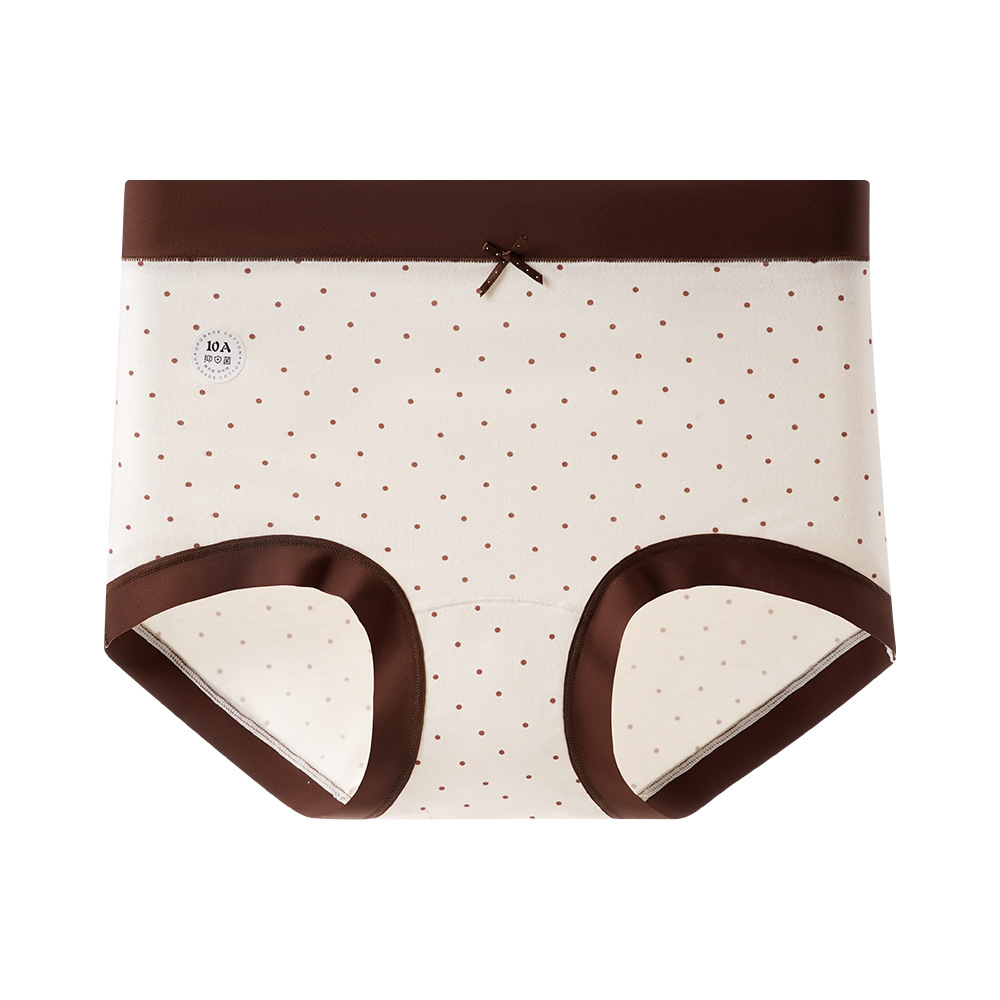 Plus-size high-waisted warm and form-tightening women's color-blocking girls' underwear with sweet bows, comfortable and skin-friendly 10A antibacterial crotch Item Picture