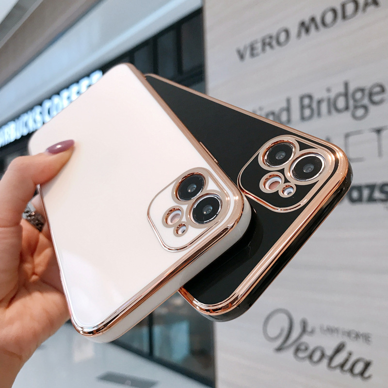 Solid color 6D electroplated straight edge, suitable for iphone17promax, Apple 16pro phone case 15pro, export 14 soft Application Scenario