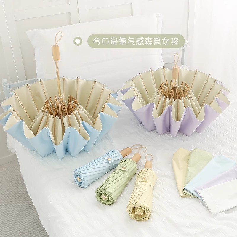16-bone retro color rubber sun umbrella, all-purpose umbrella for female ins students, wind-resistant, sun-proof and UV-protective sunshade Application Scenario