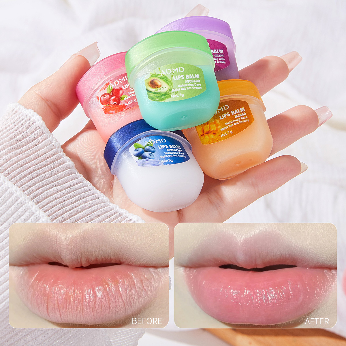 【 Cross-border Exclusive 】ADMD 8-piece Lip Mask Set for Moisturizing, Hydrating and Reducing Lip lines Wholesale Specification image
