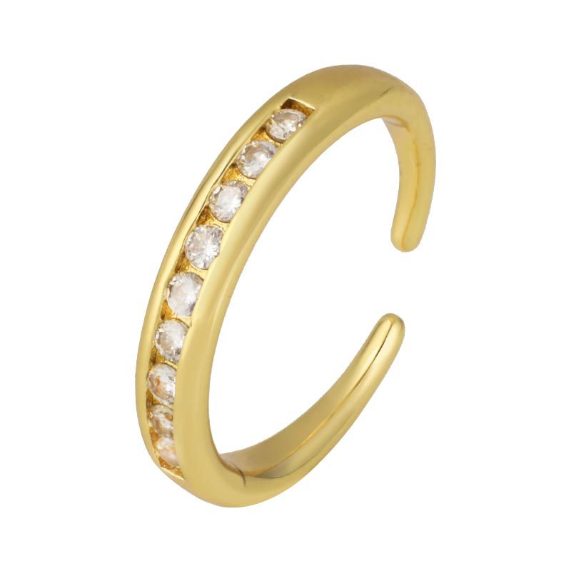 Cross-border simple and elegant women's high-end ring, niche and light luxury style bracelet, copper non-fading 18K gold jewelry opening Item Picture