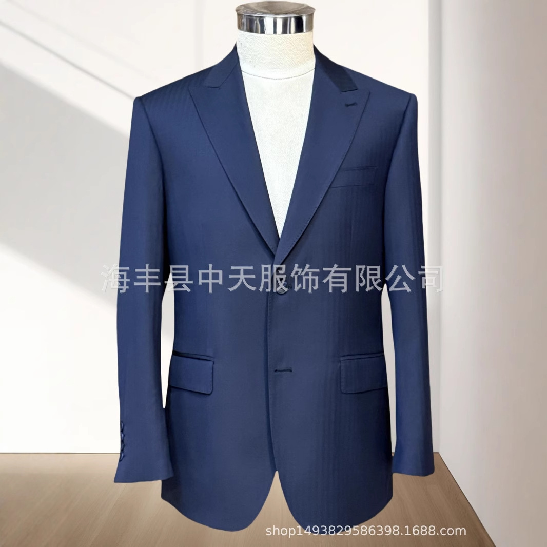 High-end suit, fine dark striped craftsmanship men's suit set. Welcome to consult Application Scenario