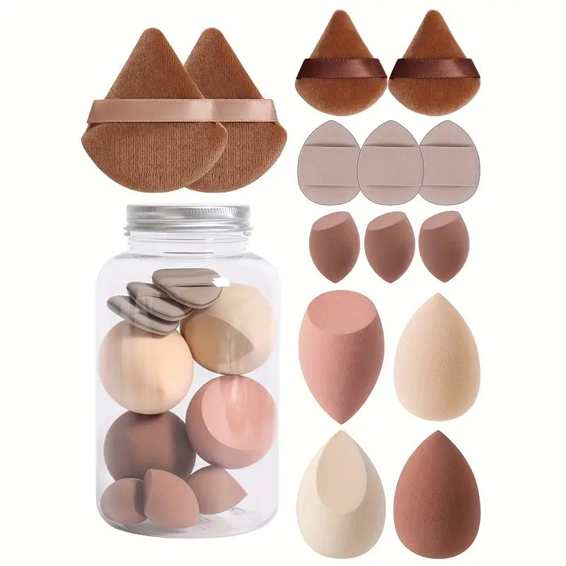 Youpiao Flow Bottle Beauty Egg 14-piece Set Dry and Wet dual-purpose, non-powdering Makeup Egg Fine Super Soft Sponge Egg Powder Puff Item Picture