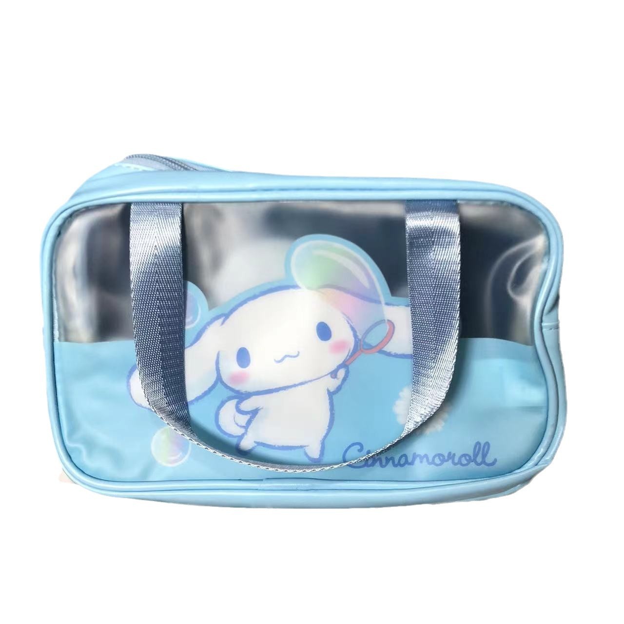 Sanrio officially authorized semi-transparent makeup bag, cute Kuromi makeup bag, portable hand-held small bag wholesale Item Picture