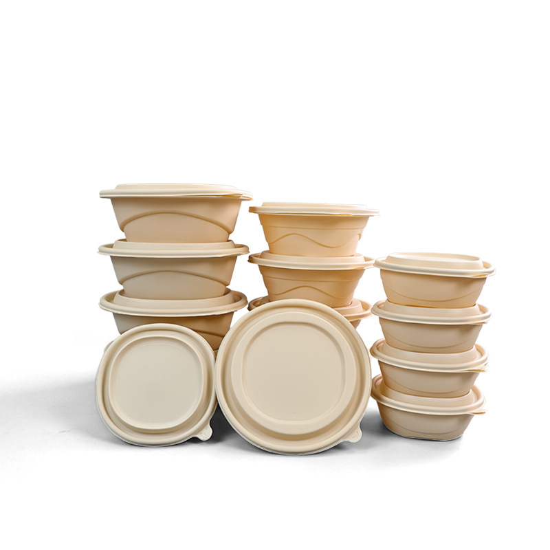 Corn starch disposable food boxes, food-grade household takeout packaging boxes, environmentally friendly and degradable with LIDS Item Picture