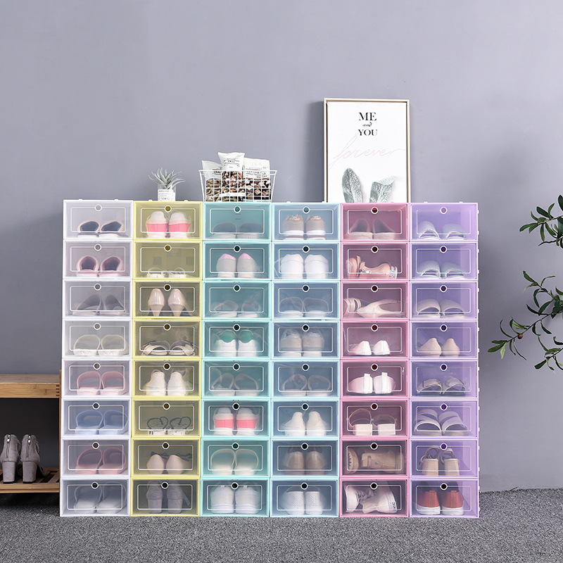Thickened transparent shoe box, moisture-proof and dust-proof shoe storage box, Japanese-style shoe box, simple plastic drawer-style storage shoe box