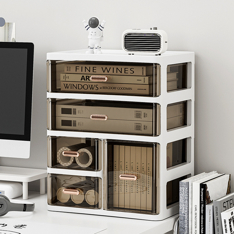 Storage box, desktop storage, drawer-type stationery, multi-layer storage rack, transparent large-capacity cosmetics, dressing table, and miscellaneous items details Picture