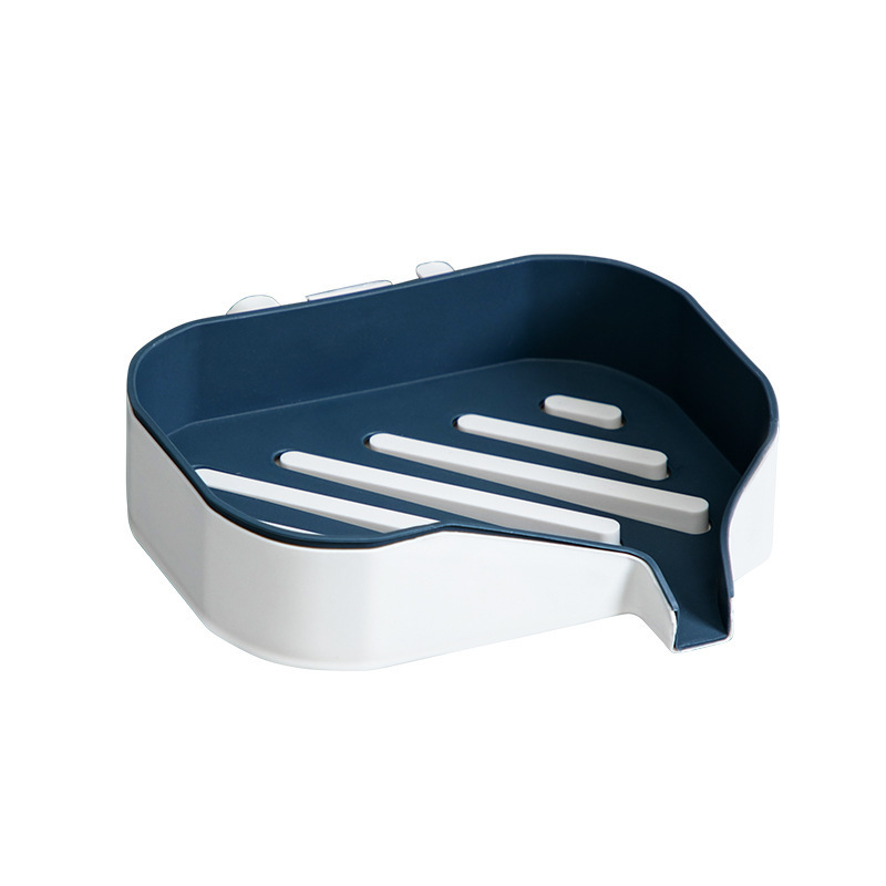 Double-layer soap box, no need for drilling, wall-mounted household bathroom draining rack, creative bathroom simple soap box Item Picture