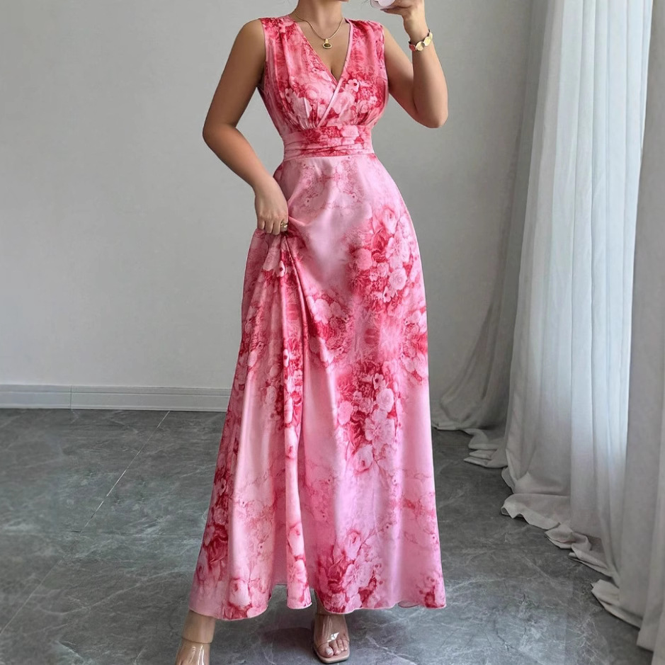 Beach dress, Bohemian long dress, coat, women's summer 2025 new style waist-cinching and slimming seaside vacation dress Specification drawing