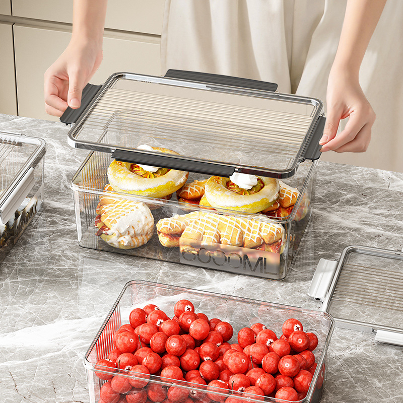 Large-capacity refrigerator storage box, food-grade kitchen fruit and vegetable preservation box, pickled vegetable jar, sealed box for pickled peppers and chicken feet Specification image