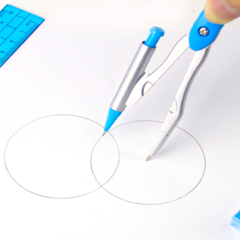 Yalong zinc alloy ABS material 8-piece student office compass set with mechanical pencil, ballpoint pen and ruler Item Picture