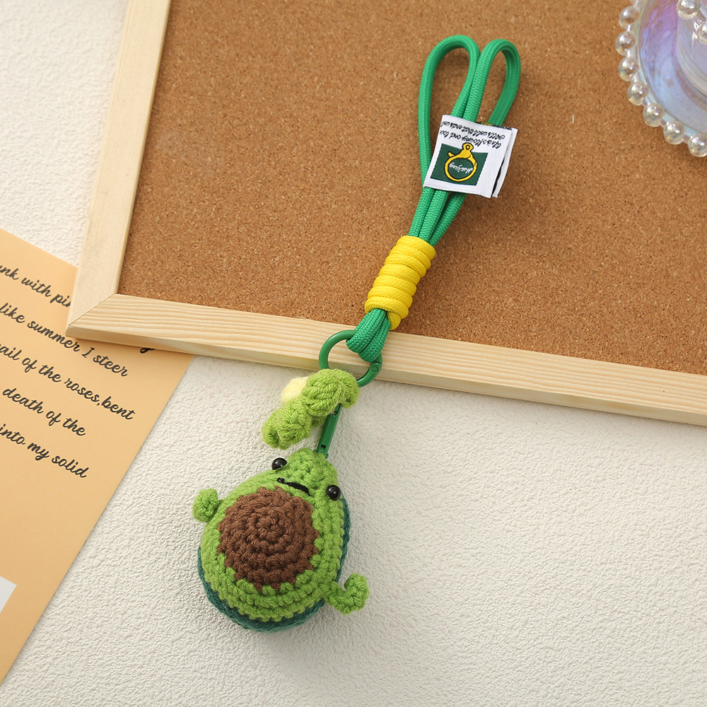 创意可爱水果蔬菜挂饰少女包包钥匙扣钩针挂件手工diy毛线配饰细节图