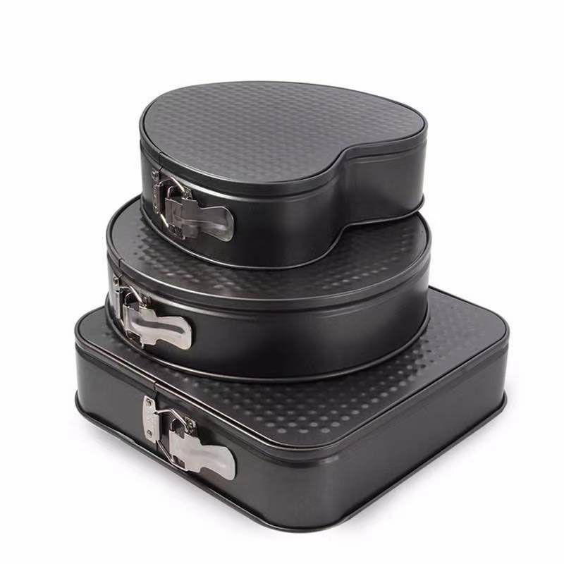 Three-piece set of cross-border foreign trade non-stick live bottom buttoned baking tray cake molds, mini baking molds