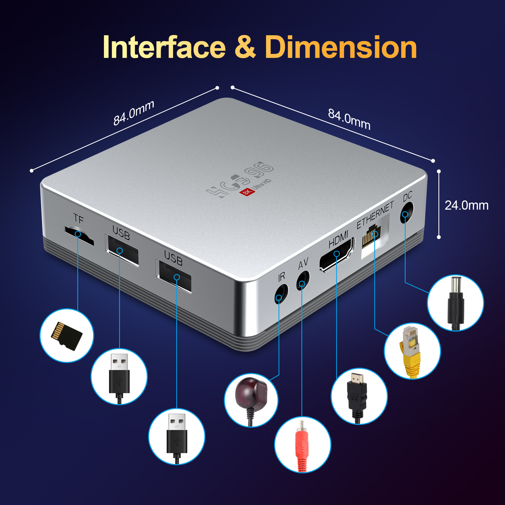 tk's best-selling HCS96 Silver Android 14 Set-top box 4K high-definition Bluetooth wifi6G Bluetooth voice Remote control set-top box Application Scenario