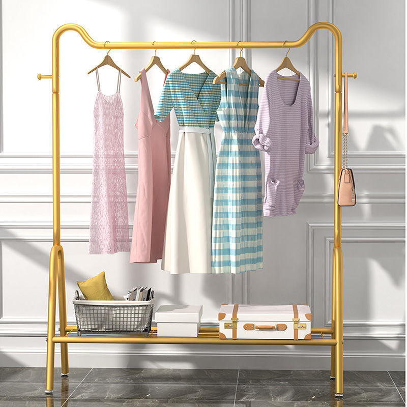 简易晾衣架落地立式挂衣架卧室阳台家用晒衣架宿舍收纳折叠衣帽架产品图