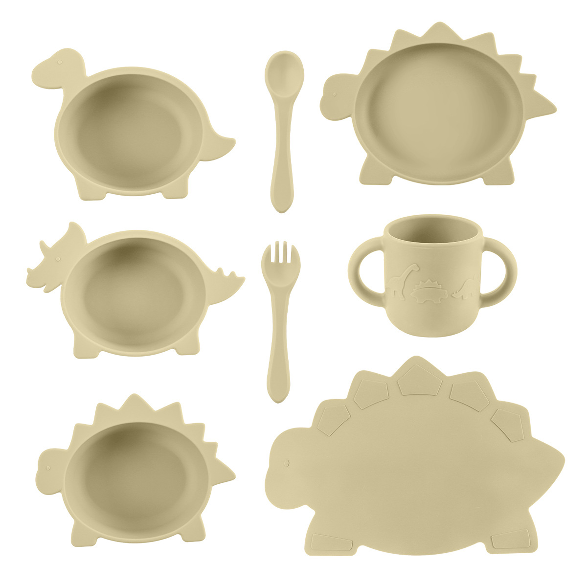 跨境儿童喂养餐具母婴用品食品级硅胶宝宝卡通水杯辅食餐盘碗套装