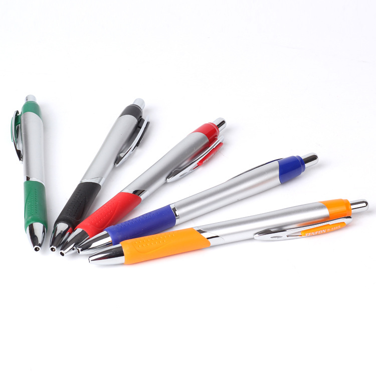 Tianfeng silver-sprayed press Ballpoint Pen Plastic Ballpoint Pen Advertising Pen 556S Foreign Trade Ballpoint Pen details Picture