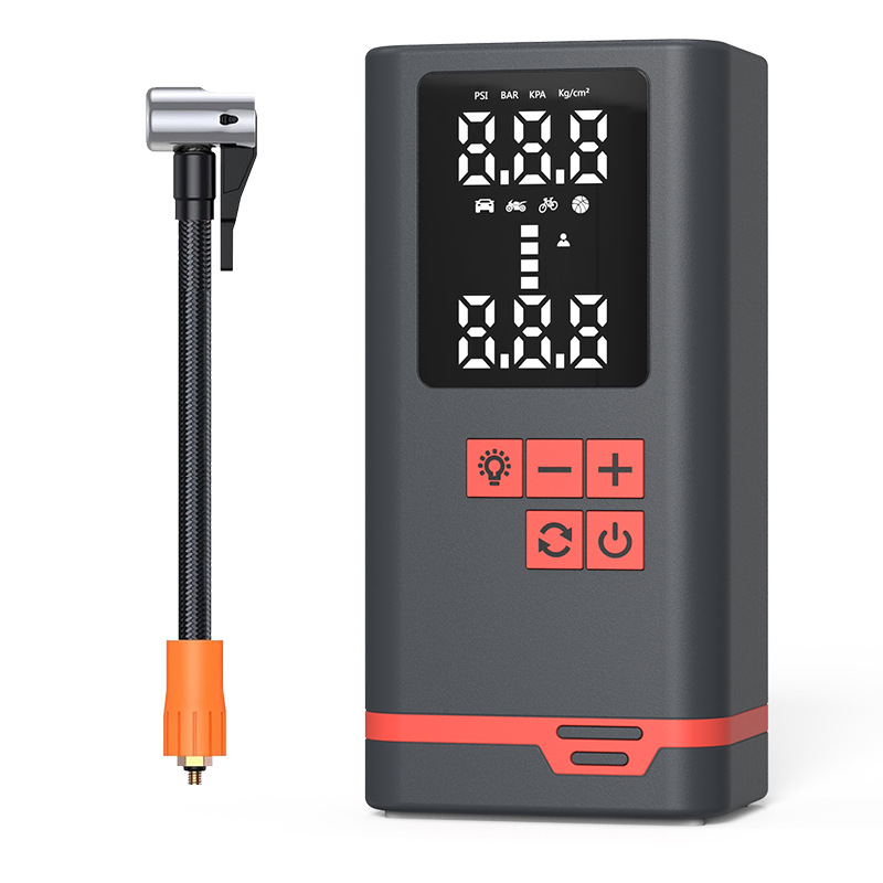 P021 portable air pump, vehicle-mounted wireless air pump, car and motorcycle ball air pump, dual-screen digital display Application Scenario