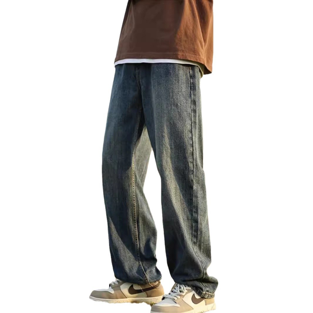 NASA vintage washed jeans for men Spring/Autumn 2025 American high street loose wide-leg straight-leg trousers Item Picture