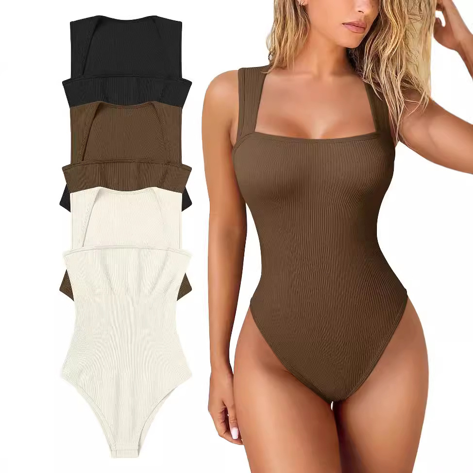 A new cross-border European and American women's sexy sleeveless jumpsuit for slimming, high elasticity, tummy tightening, buttocks lifting and body shaping details Picture