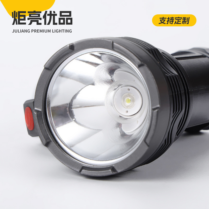 Black portable outdoor searchlight, solar camping lighting, flashlight, outdoor hiking lighting, work light Application Scenario