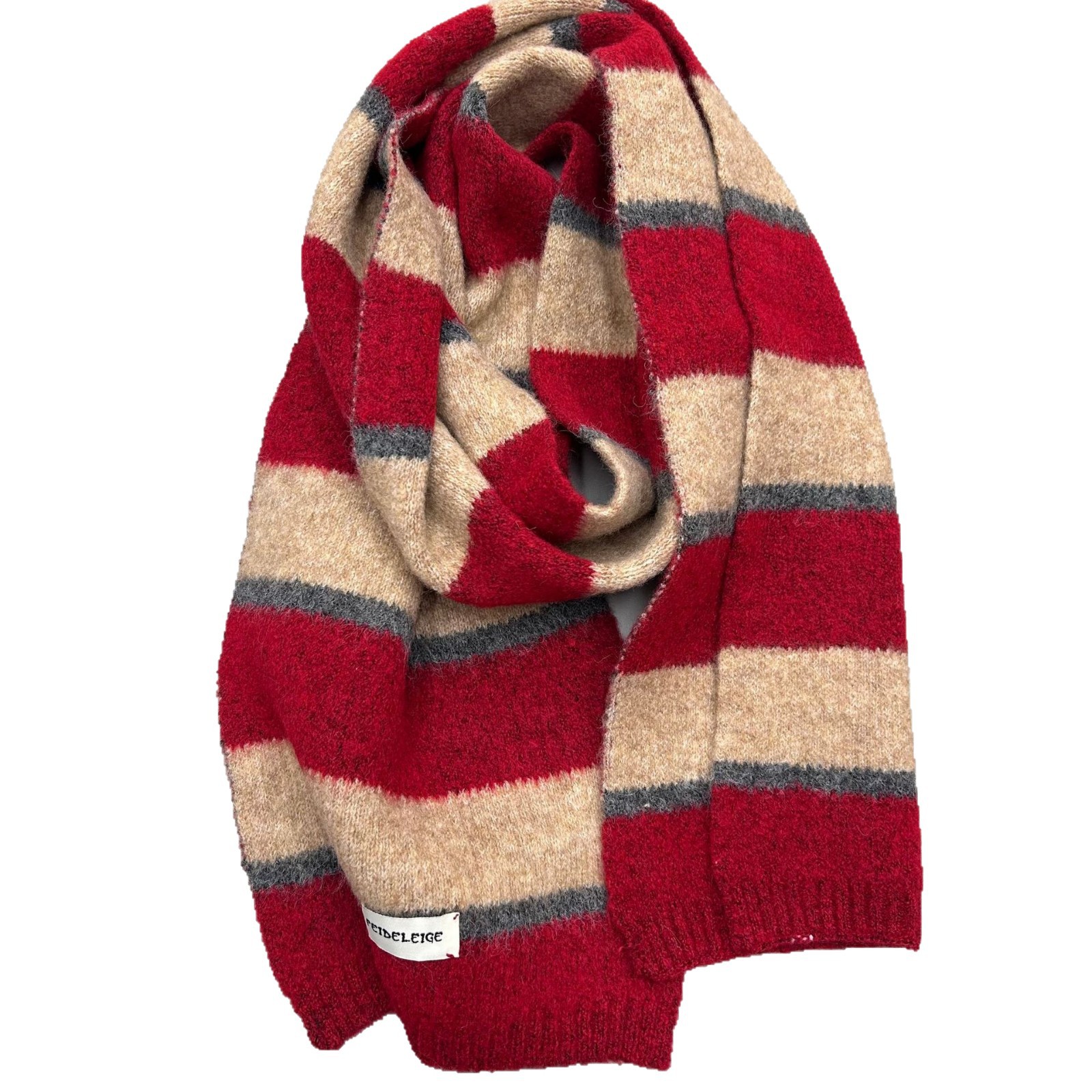 Rainbow-striped faux cashmere scarf for women in winter, a short Korean-style color-blocked striped scarf for students to keep warm, in an ins style Item Picture