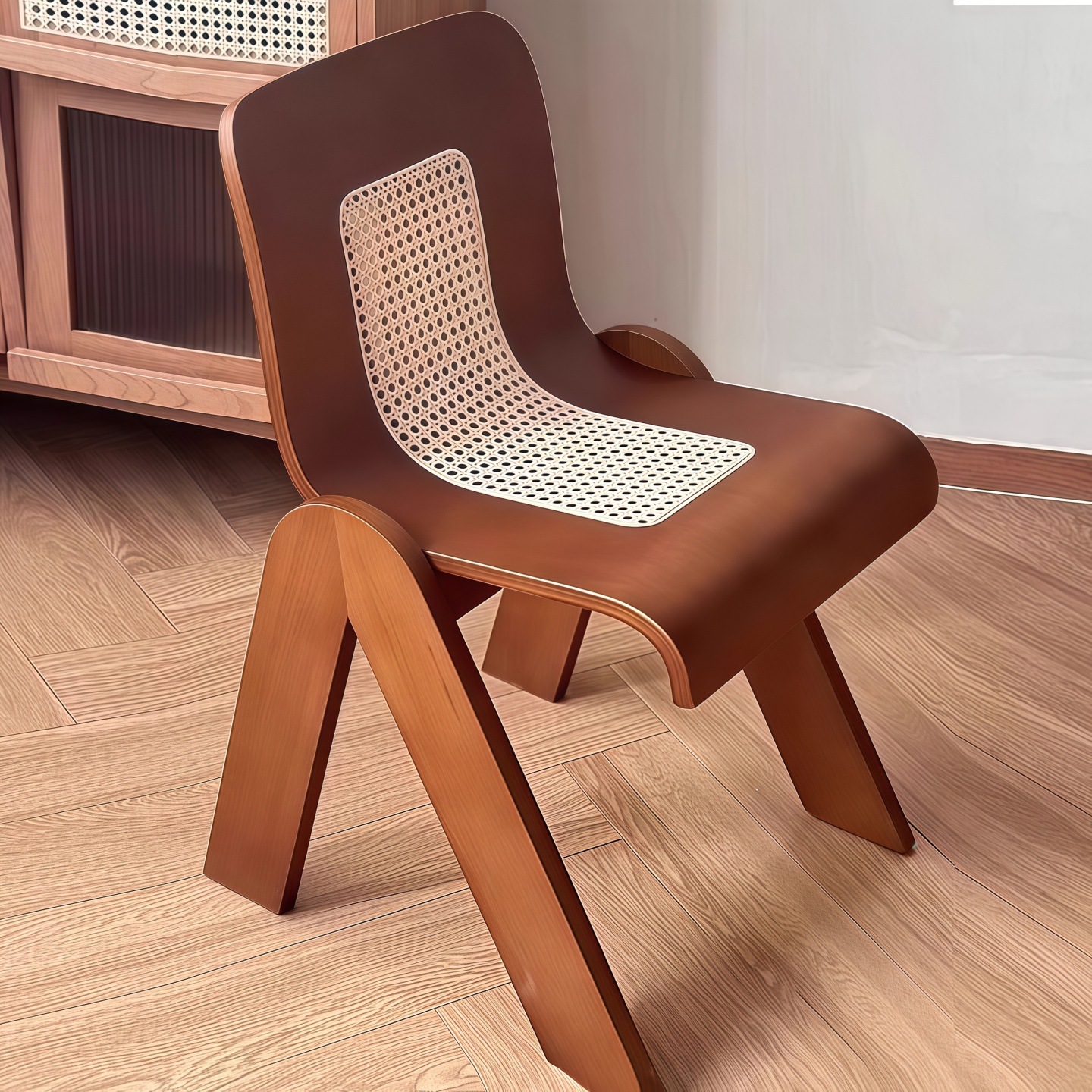 Star Factory wholesale French light luxury vintage chairs, solid wood backrest dining chairs, rattan woven designer home creative bedroom single retro